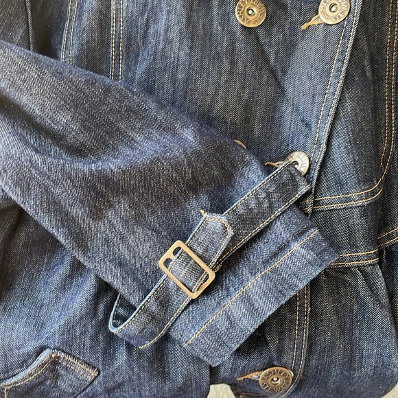 Ashley Stewart short sleeve denim peplum double breasted jacket. Size 18 - Picture 11 of 11